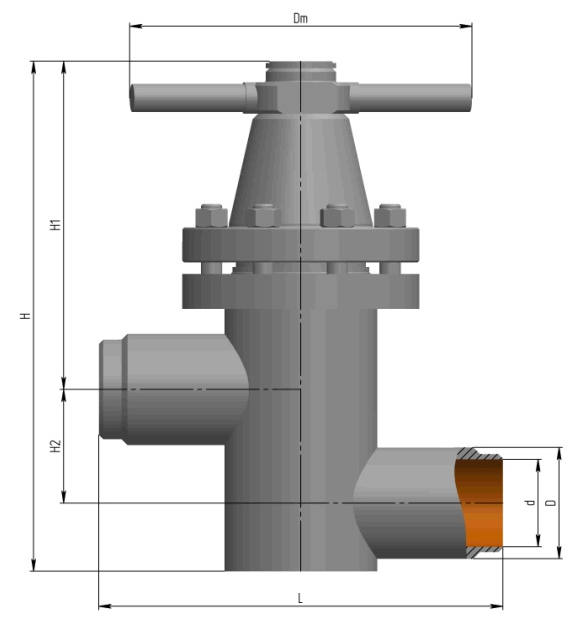 Клапан сильфонный amk.lv.s.32.25.250.м| Изображение
